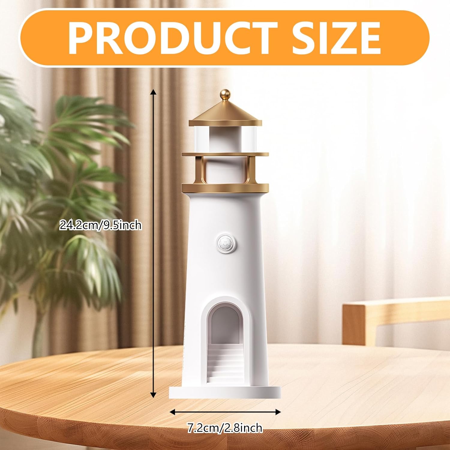 NAIRO Plastic Lighthouse Moon for Baby Room Decor Projection Lamp with Remote Control Moonlight Projector,LED Decorative Bedside Table Lamp Bedroom,Living Room,Kids,Gifts,Home Decor,Multicolor